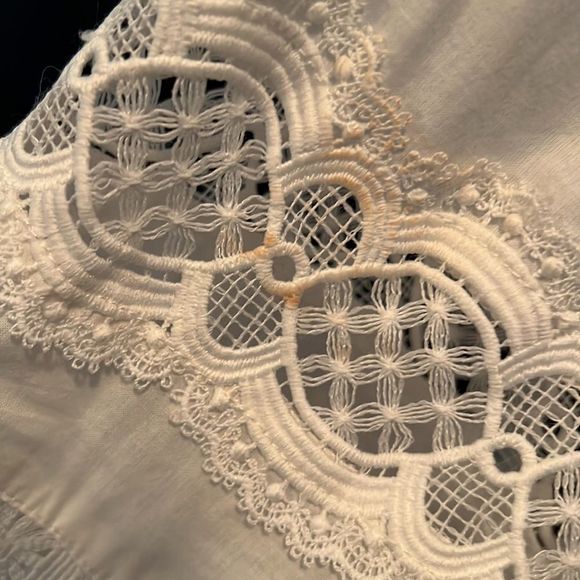 Eri + ali from Anthropologie - white mini/midi dress with lace details - small - Picture 3 of 5